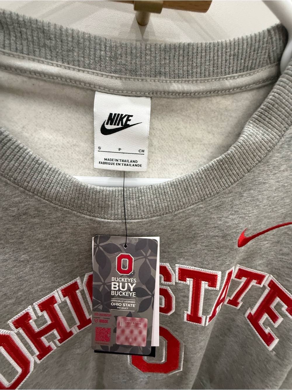 Nike Gray Ohio State Crewneck Sweatshirt with Red Logo - Picture 3 of 3